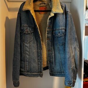 Levi's Blue and Cream Lightweight Sherpa-Lined Jacket